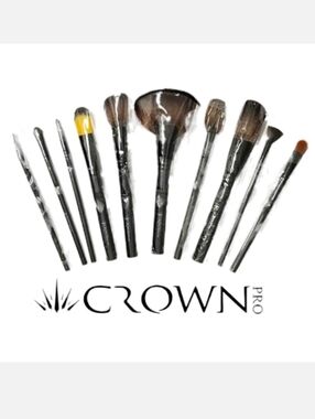 CROWN Professional 10 PC Pro Brush Set & Bonus Case